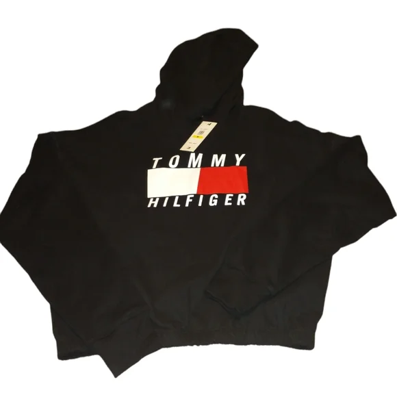Tommy Hilfiger Tops Tommy Hilfiger Logo Black Hoodie Medium